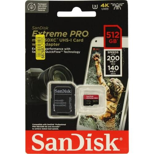 SD карта Sandisk Extreme PRO SDSQXCD-512G-GN6MA