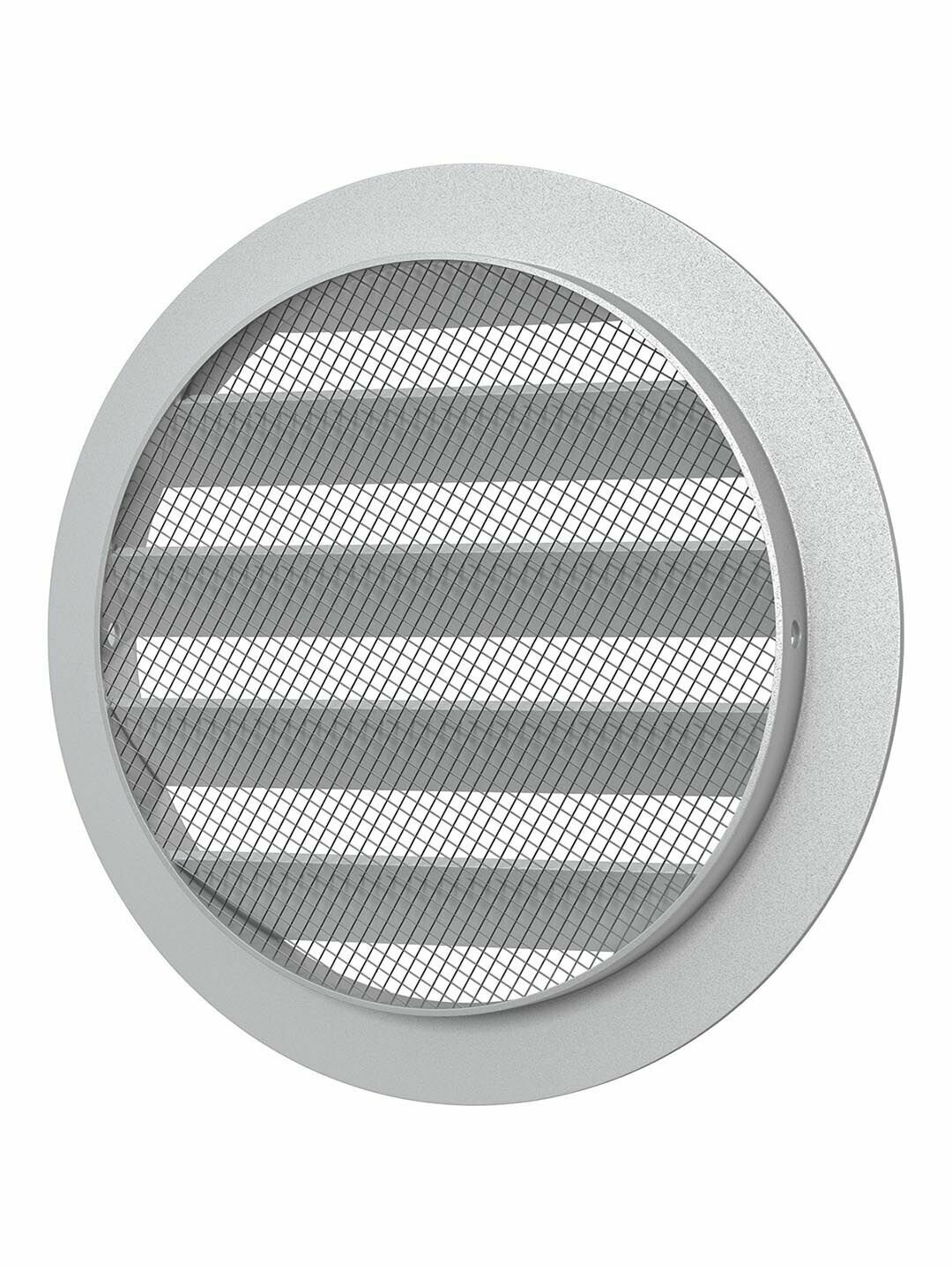 Решётка круглая алюминиевая с металлической сеткой с фланцем 100 мм - фотография № 3