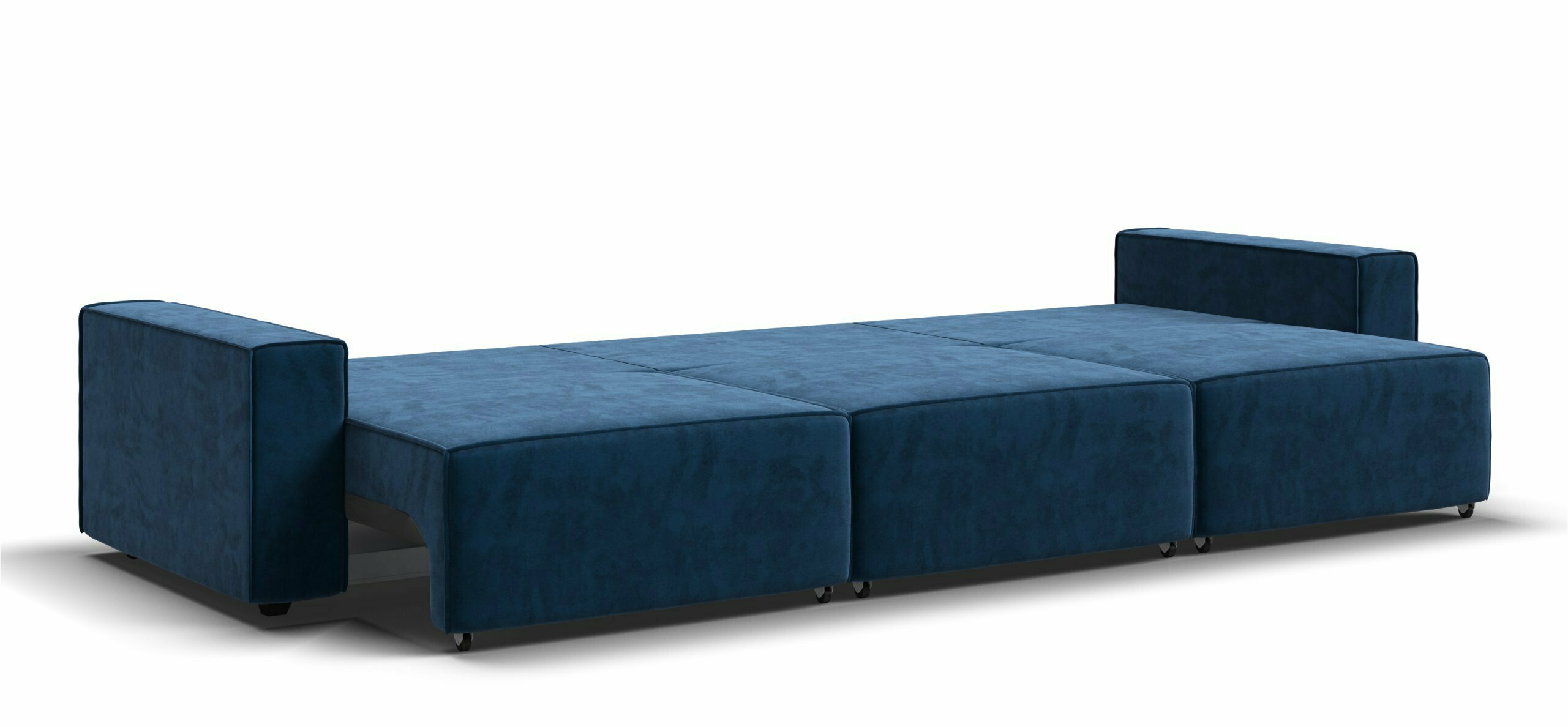 Диван-кровать Оскар MAX с ящиком для хранения, еврокнижка, велюр Monolit синий, 340х115х87 см - фотография № 5