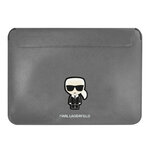 Karl Lagerfed Чехол-папка Lagerfeld Saffiano Sleeve Ikonik Patch для ноутбуков 13-14 дюймов, серебристый - изображение