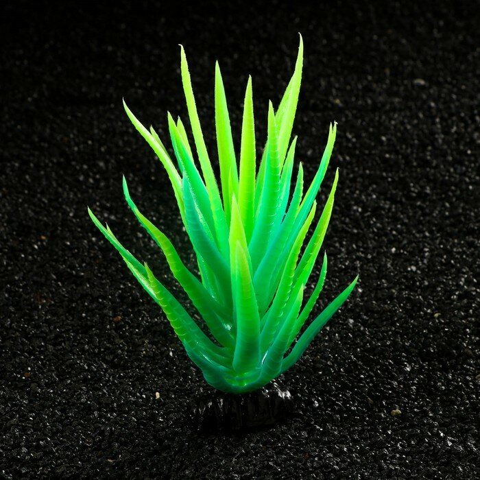 Растение искусственное аквариумное, светящееся, 20 см, зелёное - фотография № 3