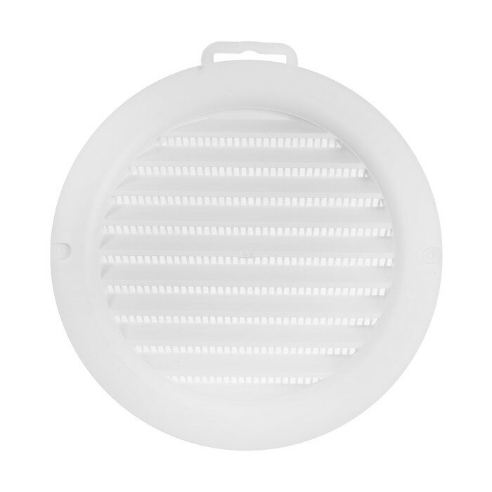 Решетка вентиляционная ZEIN, d=125 мм, круглая, с сеткой, с фланцем, неразъемная - фотография № 1