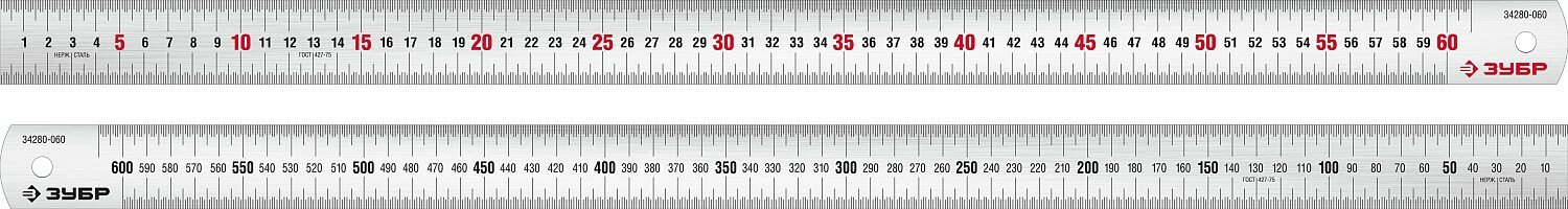 Линейка металлическая Про-200 60см х 35мм ЗУБР 34280-060