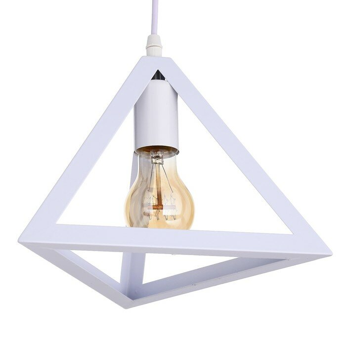 фото Светильник подвесной "Пирамида" 1x40Вт E27 белый 16х16х116 см для дома