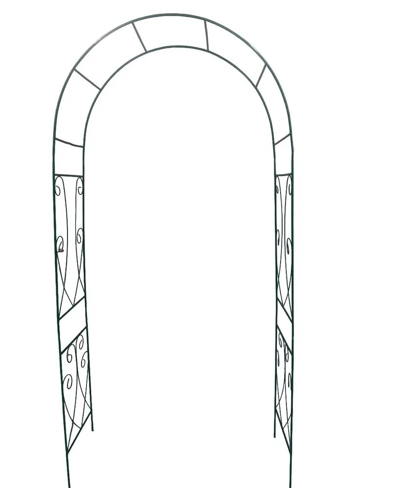 Арка садовая металлическая для растений (для сада) Декор разборная зелёная, 240х110х40см., труба d=10 - фотография № 1