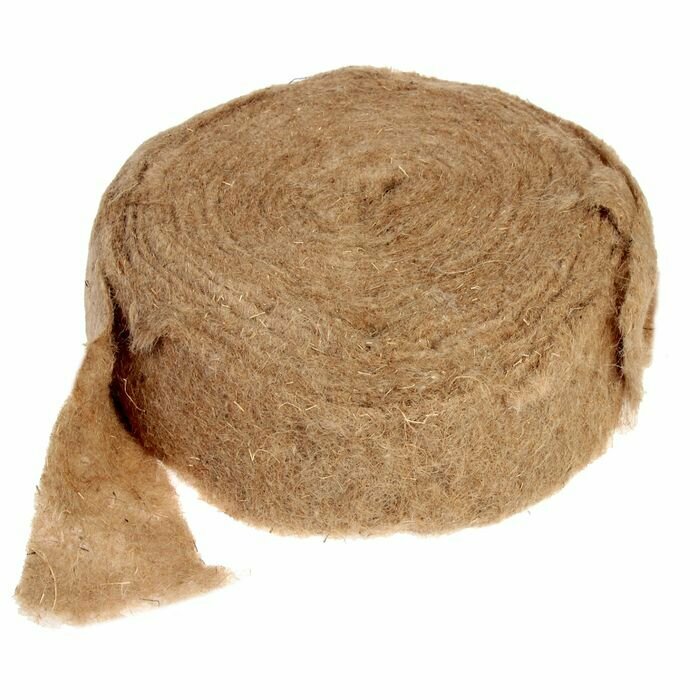 фото Джут межвенцовый утеплитель (Пряжа техническая) Евроджут 5-6мм* 100 мм, (20м) (8шт.)