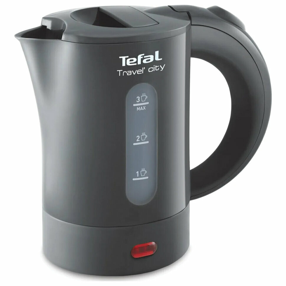 Чайник TEFAL KO120B30, 0,5 л, 650 Вт, закрытый нагревательный элемент, пластик, серый, 7211001545, 456510