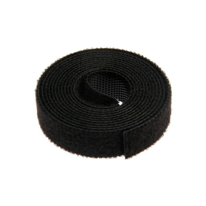 Лента-липучка для проводов 1000Х10Х1,5 мм тундра, цвет черный, 1 шт. - фотография № 1