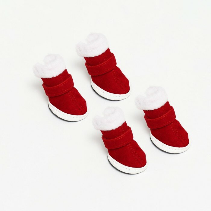 Ботинки "Кристмес", набор 4 шт, размер 4 (подошва 5,5 х 4,5 см), красные - фотография № 6
