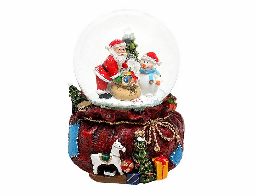 Снежный шар музыкальный подарочное настроение подсветка снежный вихрь 15 см батарейки Sigro 50-1197