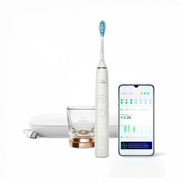 Электрическая зубная щетка Philips Sonicare DiamondClean 9000 HX9911/27 белый