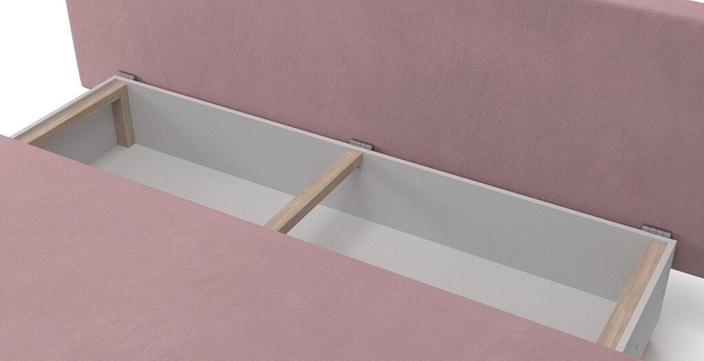 Диван-кровать PUSHE Лиссабон Lux, велюр, розовый - фотография № 14