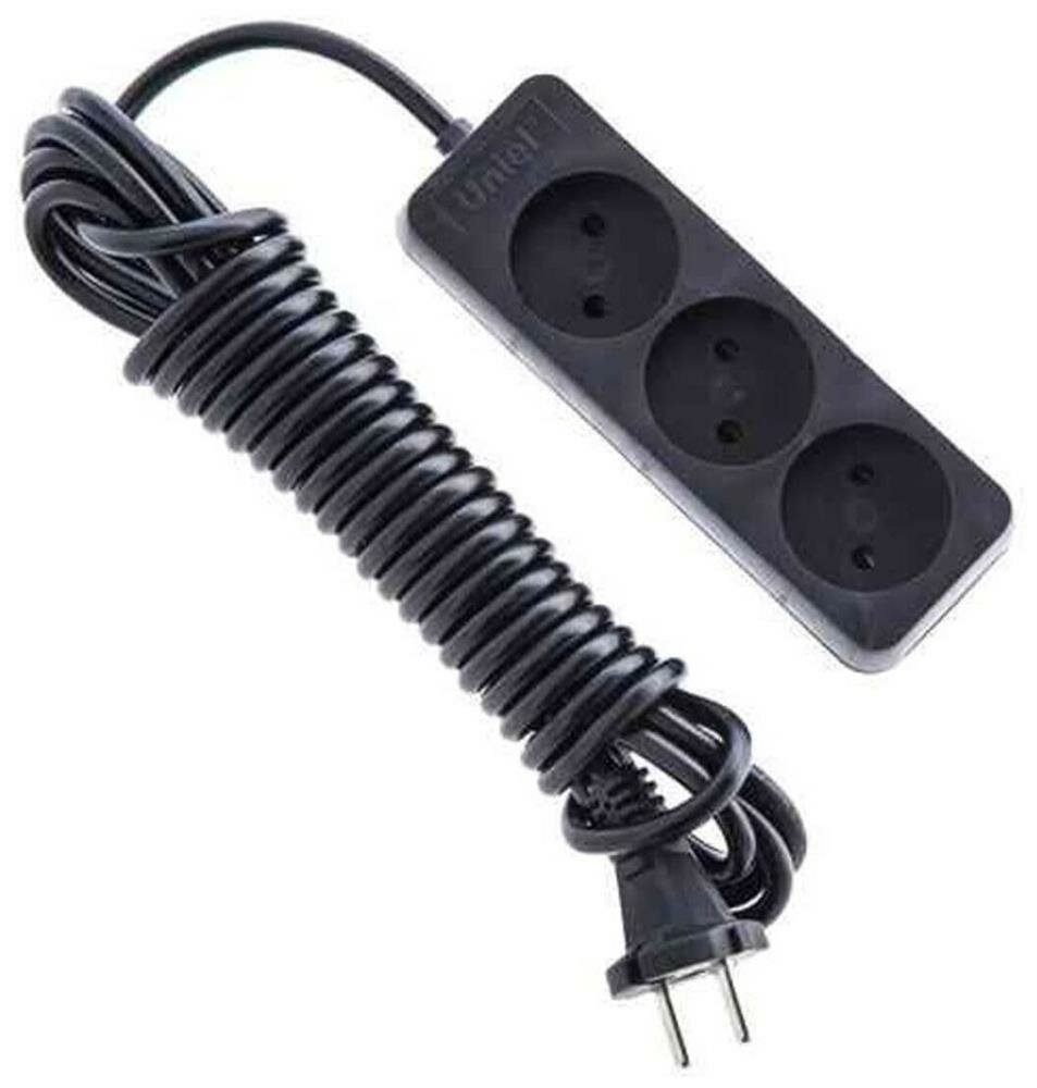 фото Удлинитель UNIEL (UL-00003606) S-CD3-7 BLACK Standart 7м 3 гнезда б/з Черный