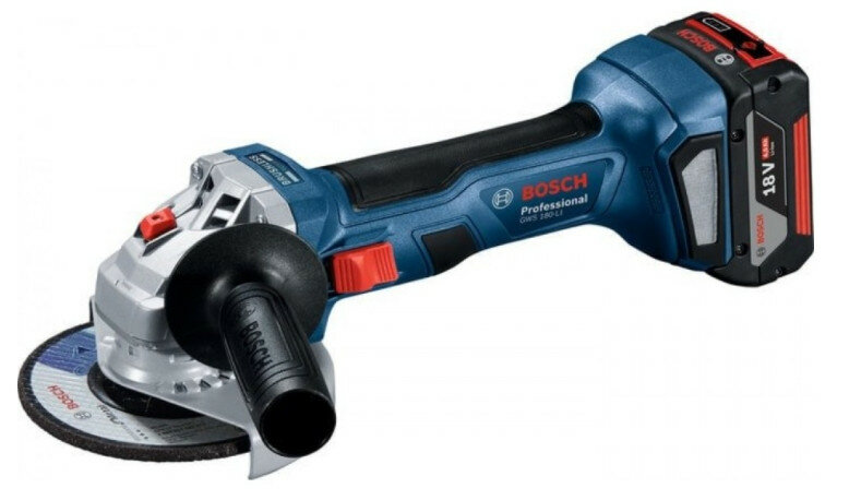 Угловая шлифмашина Bosch GWS 180-LI Professional 06019H9021 (с 2-мя АКБ кейс)