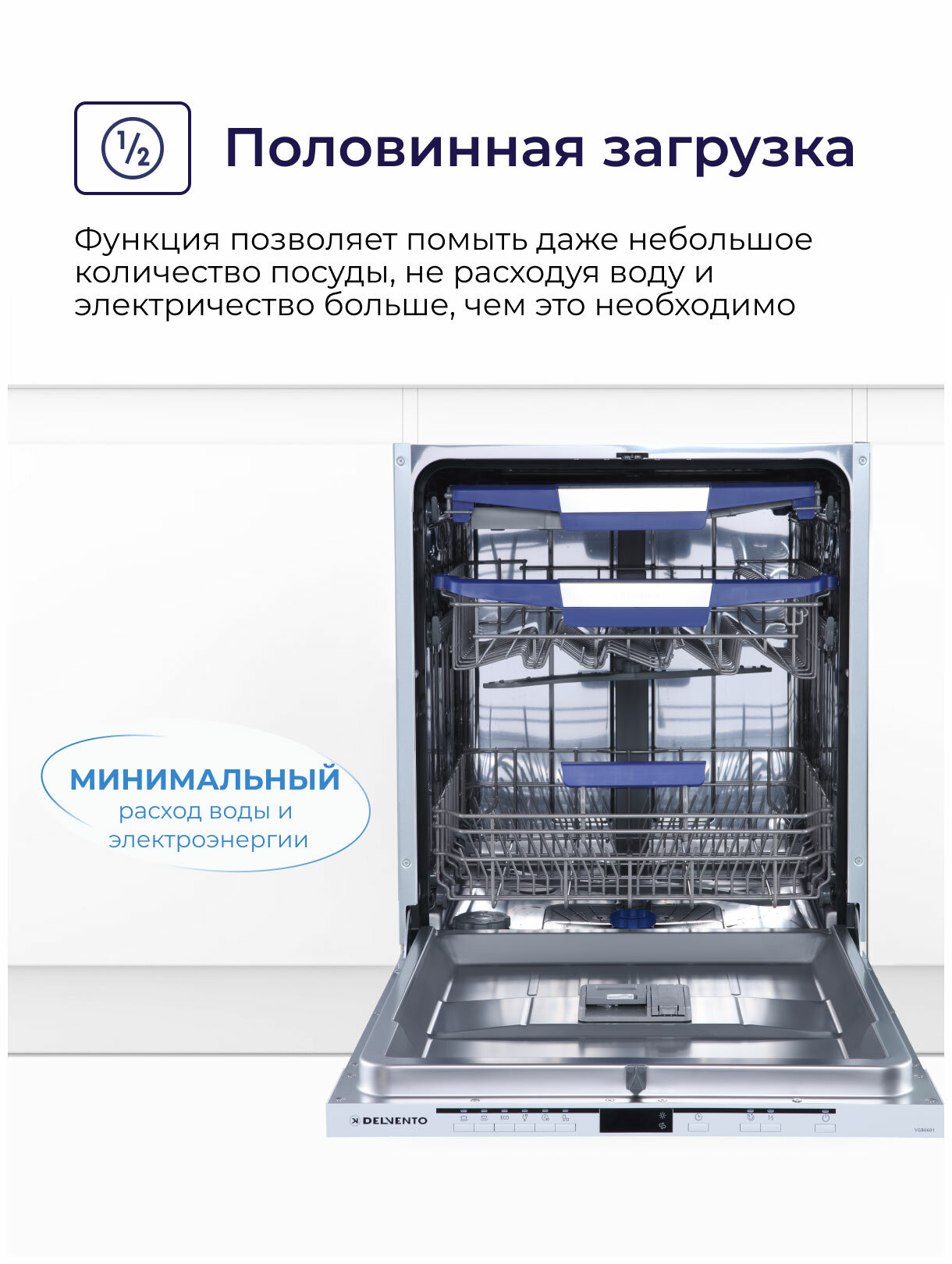 Встраиваемая посудомоечная машина Delvento VGB6601 Alto, 60 см - фотография № 6
