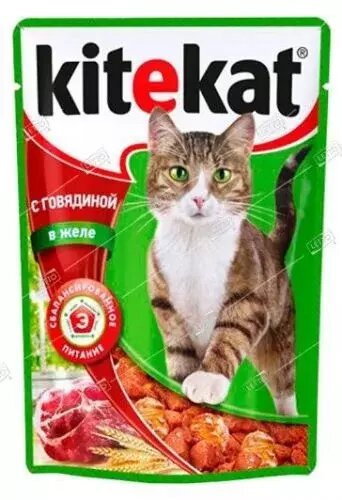 Kitekat корм для кошек Говядина желе 85г пауч