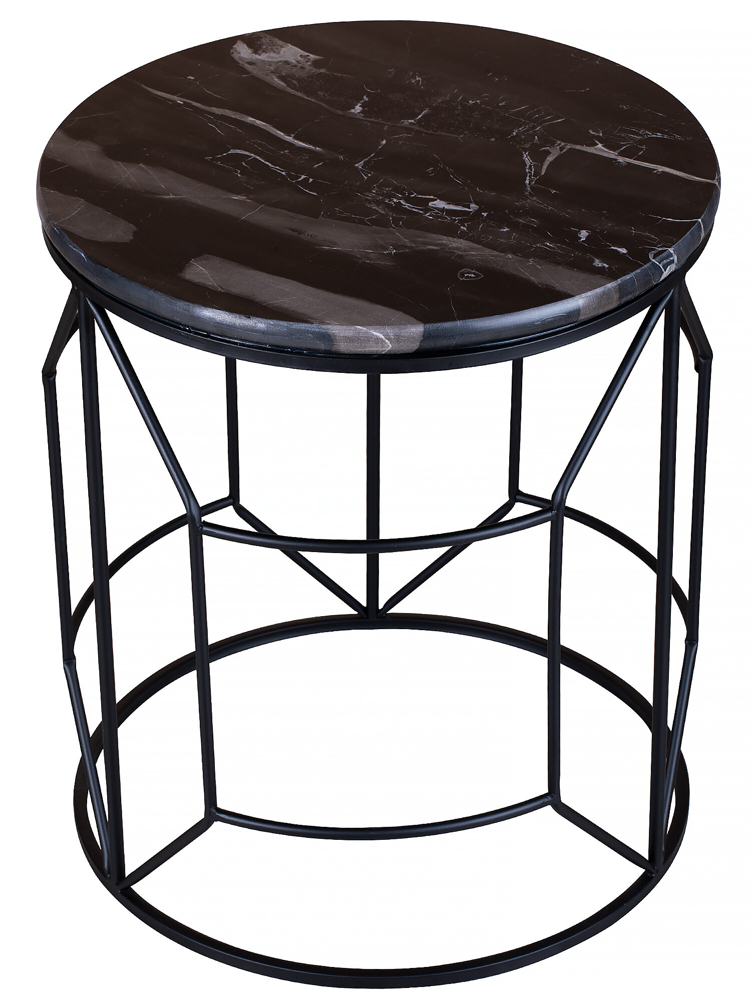 54-260 Столик интерьерный с черным мрамором 43х43х50см, Glasar - фотография № 2