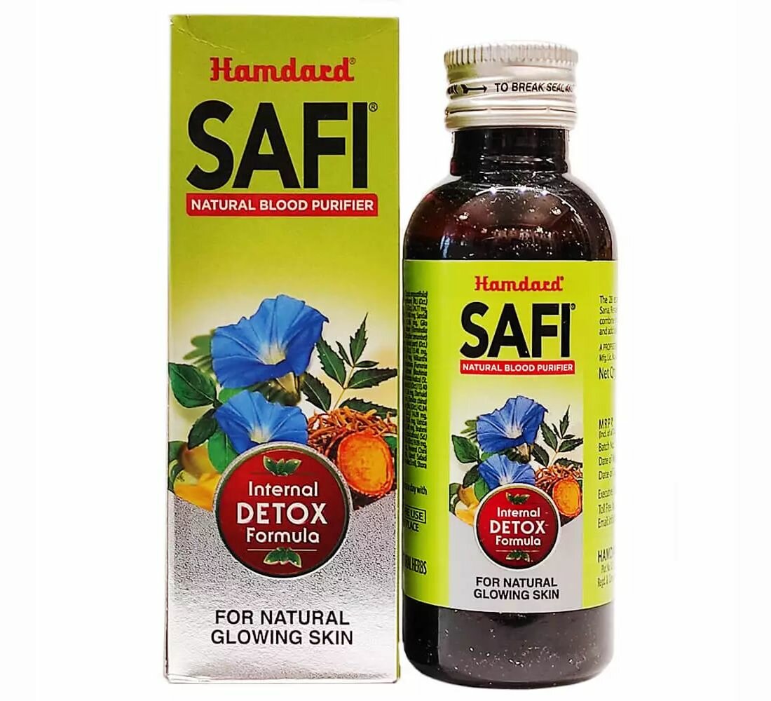 Сироп аюрведический Хамдарт Сафи Hamdard SAFI для очищения крови и лимфы, от акне, угревой сыпи, прыщей, 100 мл.