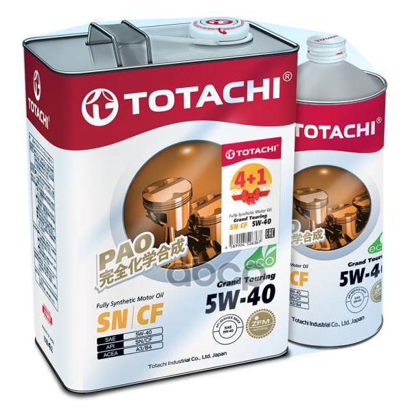 TOTACHI Масло Моторное Totachi Grand Touring Sn Синтетика 5W40 Акция 4+1=5Л