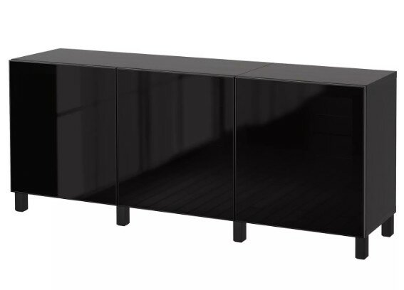 IKEA BESTA Икея бесто Секция полок/верхний доп. модуль - черно-коричневый - фотография № 2