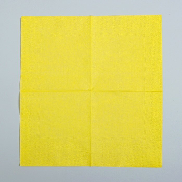 Салфетки бумажные, однотонные, 25х25 см, набор 20 шт., цвет жёлтый - фотография № 2