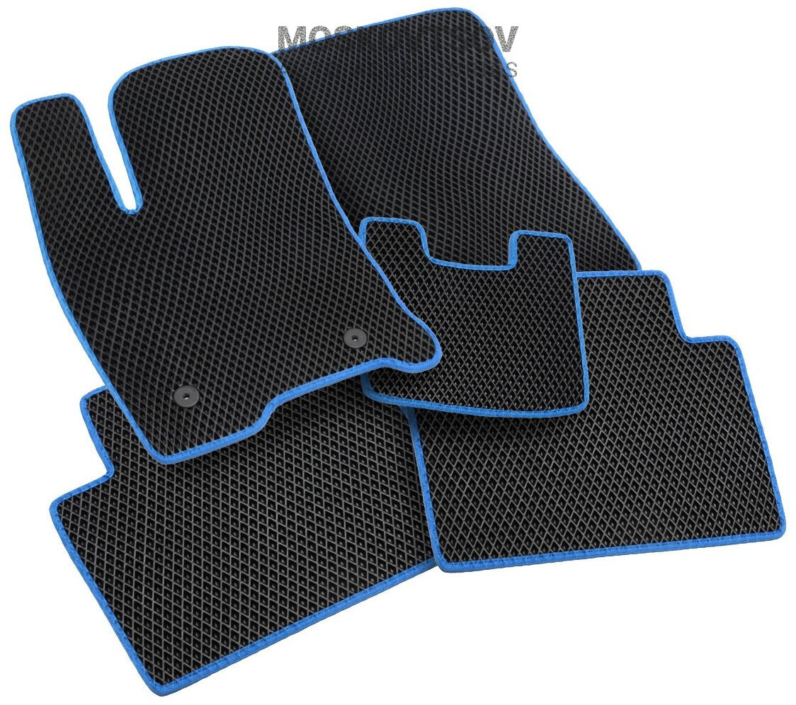 фото Эва коврики СНВ SKODA RAPID 2013- &POLO 2020 черный/синий