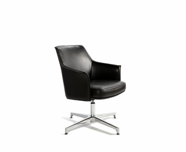 Кресло для посетителя Norden Бордо CF C1918 CF black leather черный