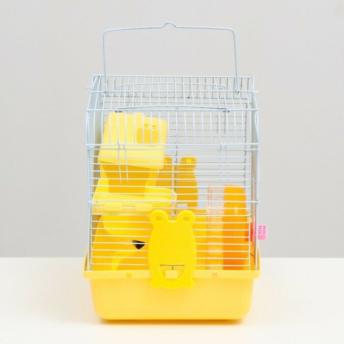 Клетка для грызунов , укомплектованная, 27 х 21 х 26 см, жёлтая - фотография № 3