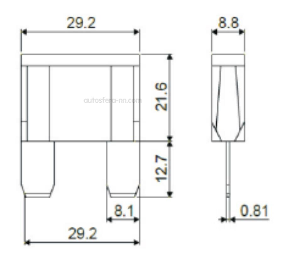 NORD YADA 904741 предохранитель MAXI (евро стандарт) 20A (29,2X8,8ММ,H34,2) W272