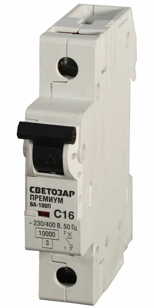 СВЕТОЗАР 1-полюсный, 6 A C откл. сп. 10 кА, 230 400В, Автоматический выключатель () (SV-49031-06-C)