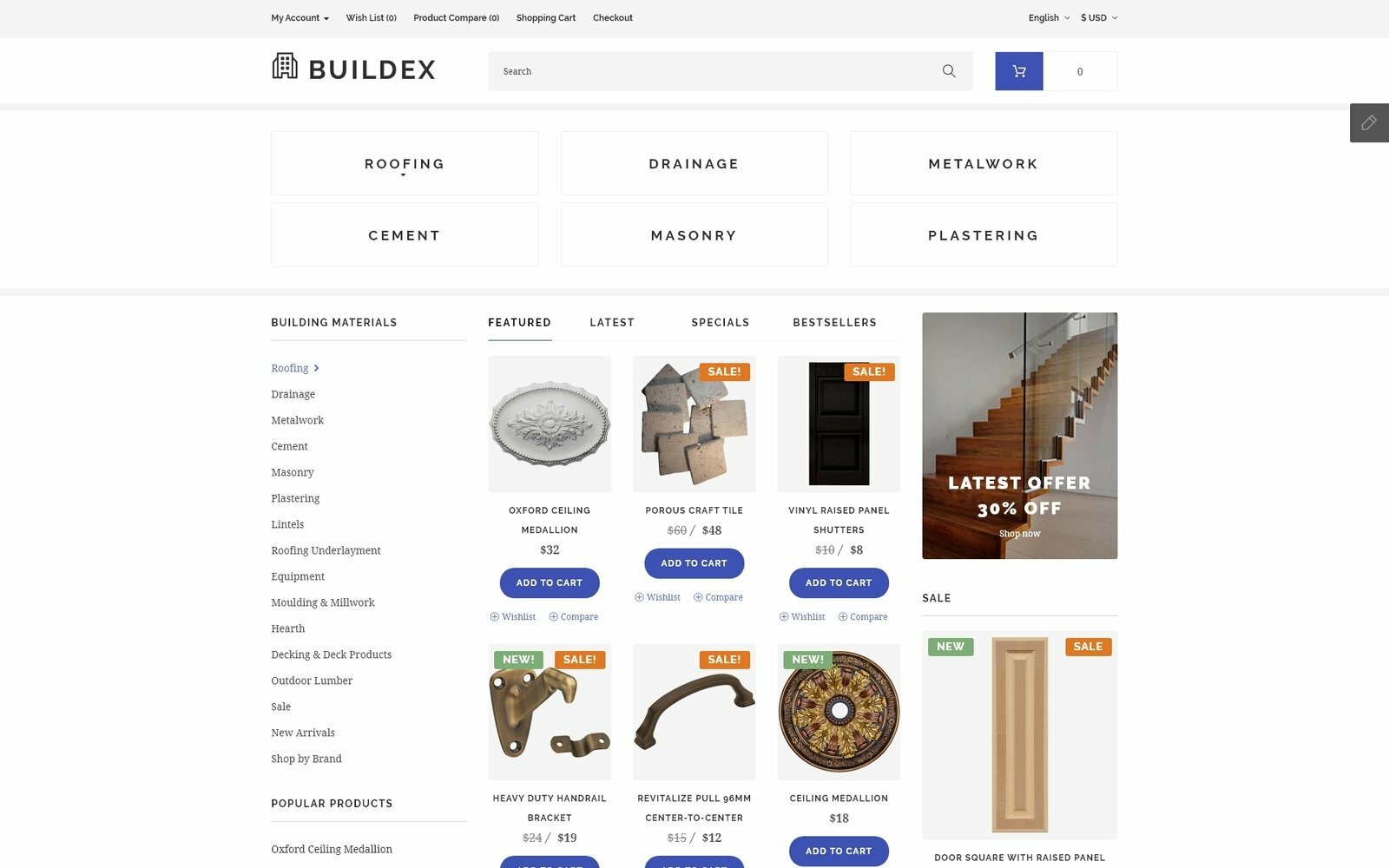 Buildex Шаблон OpenCart