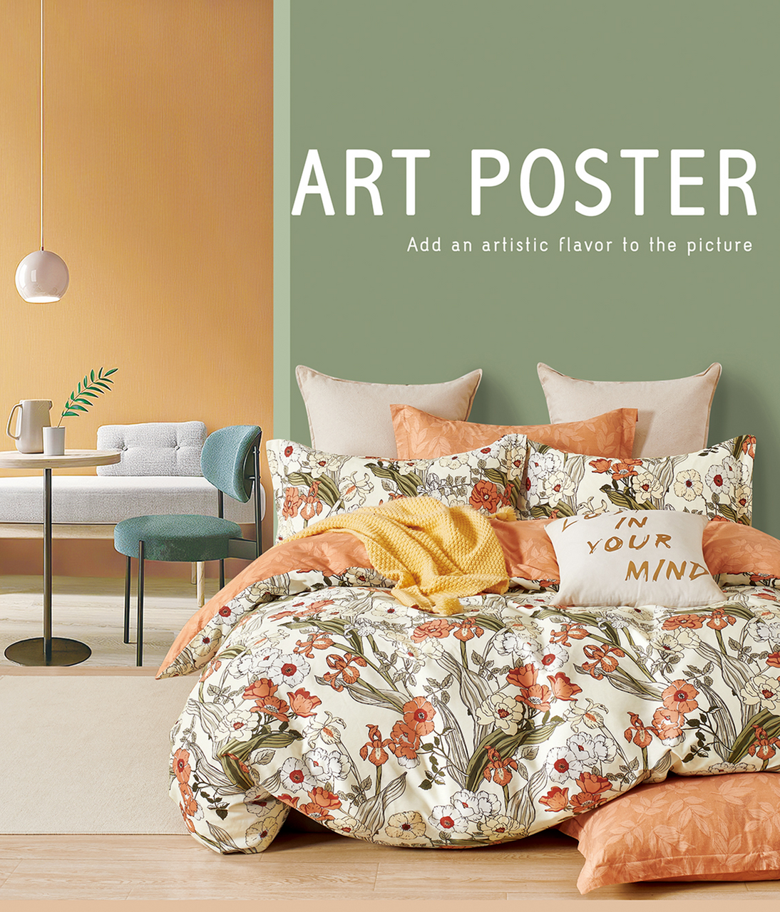 фото Комплект постельного белья Guten Morgen Art orange сатин 200Tc полутораспальный