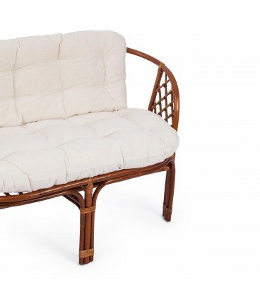 Комплект для отдыха BAHAMA (диван + 2 кресла + стол со стеклом ) /с подушками/, коричневый кокос - фотография № 3