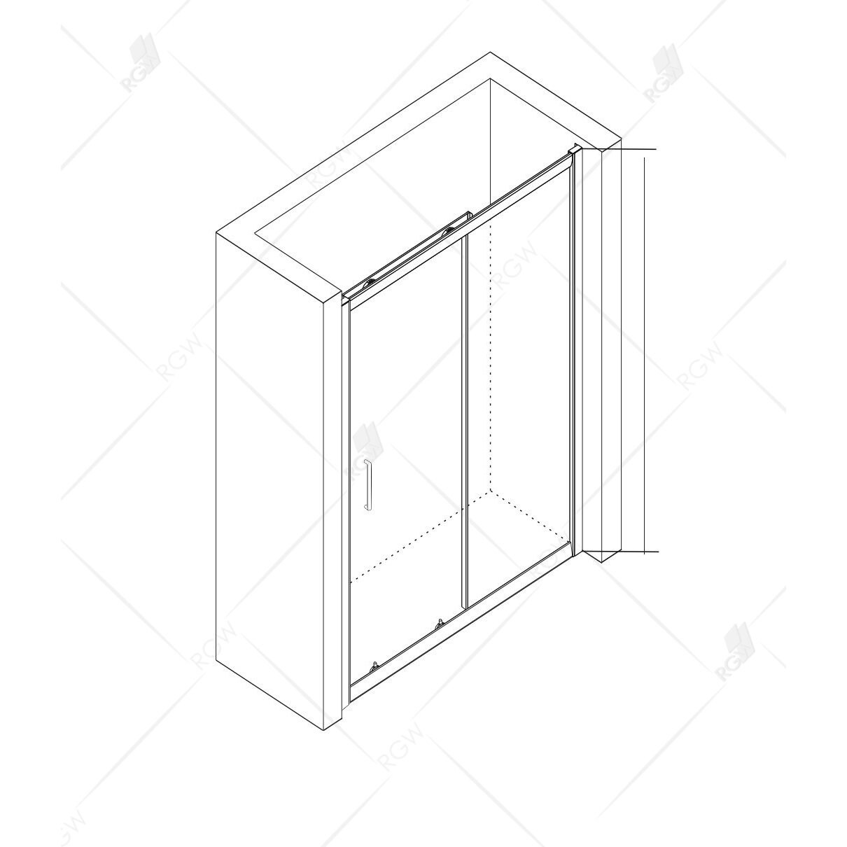 Душевая дверь RGW 110х185 см CL-14-B Чёрный, Прозрачное, 5 мм (32091411-14) - фотография № 5