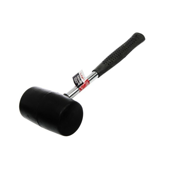 фото Киянка ЛОМ, металлическая обрезиненная рукоятка, черная резина, 500 г