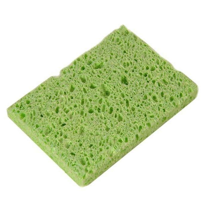 Губка для очистки жал паяльников увлажненная 80х50 зеленая (green)