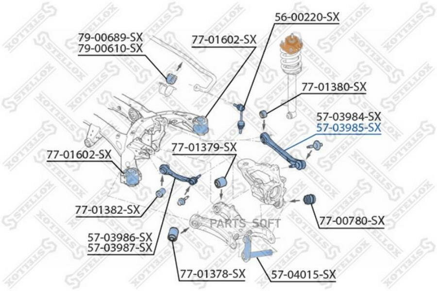 STELLOX 5703985SX 57-03985-SX_рычаг задней подвески верхний задний правый!\ BMW X5/X6 07-13