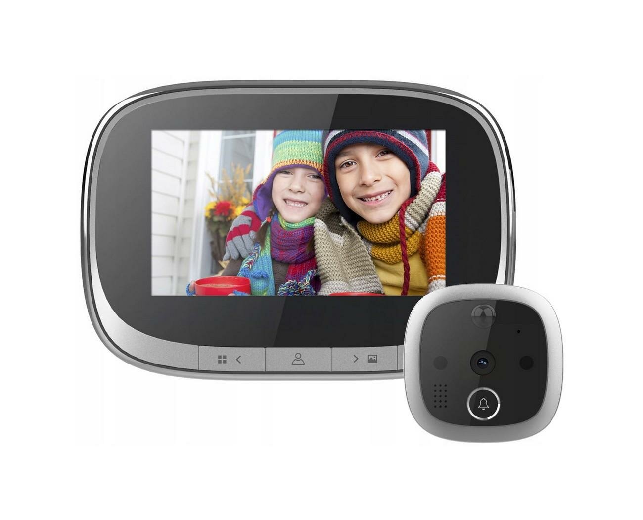 Дверной видеоглазок 1.0MP с монитором Tuya Wi-Fi i-Home SW2(Tuya-1.0MP) (Q21956SFW) с записью на SD карту и датчиком движения. Видео глазок экран 4