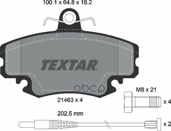 Тормозные колодки TEXTAR 2146304 Передняя ось