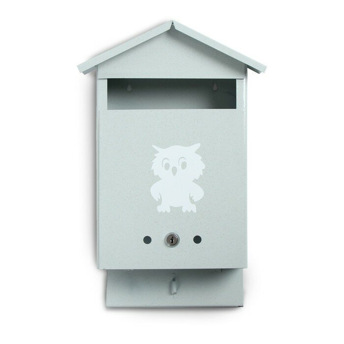 Ящик почтовый с замком, вертикальный, «Домик», серый - фотография № 3