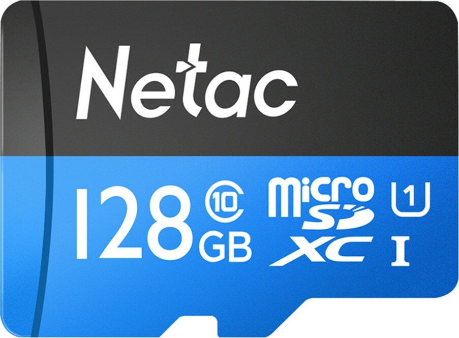 Netac P500 Standard 128GB MicroSDXC U1/C10 up to 90MB/s, retail pack card only