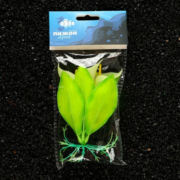 Растение искусственное аквариумное, светящееся, 10 см, зелёное - фотография № 6