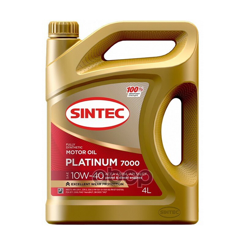 SINTEC Масло Моторное Sintec Platinum 7000 10W-40 A3/B4 Sn/Cf 4Л