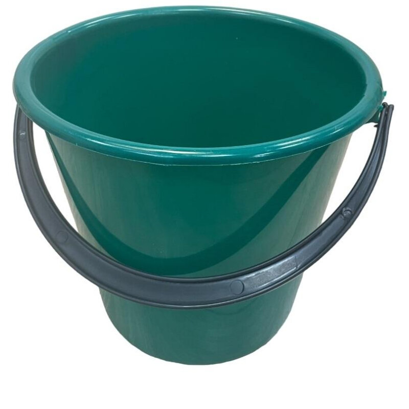 фото Ведро 10л пищевое пластиковое зеленое, 1 шт.