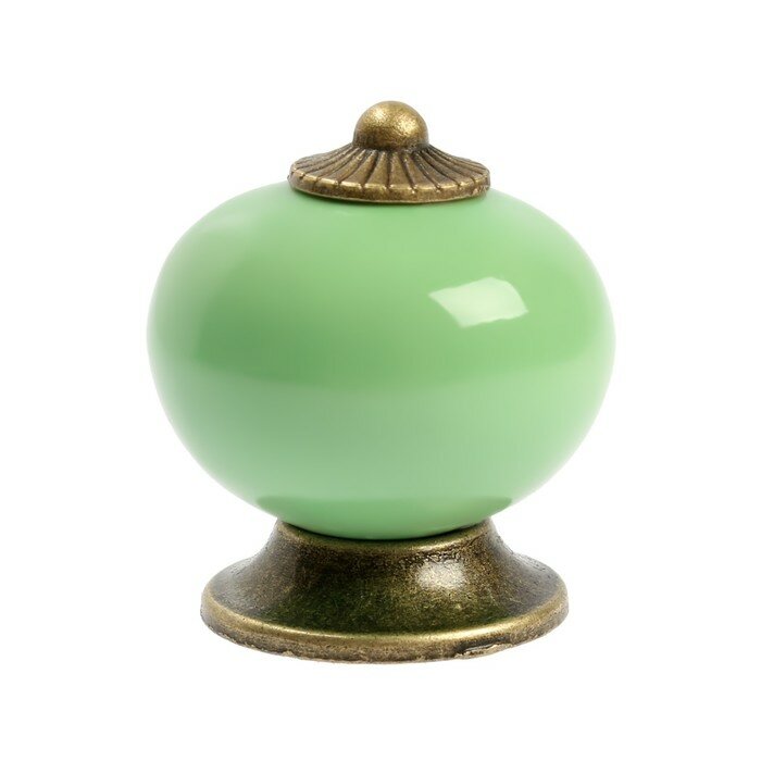 Ручка кнопка DOME Ceramics 003, керамическая, зеленая - фотография № 1