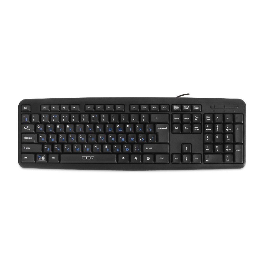 CBR KB 109 Black USB {Клавиатура, 104 кл., офисн., переключение языка 1 кнопкой (софт), USB. Длина кабеля 1,8м}