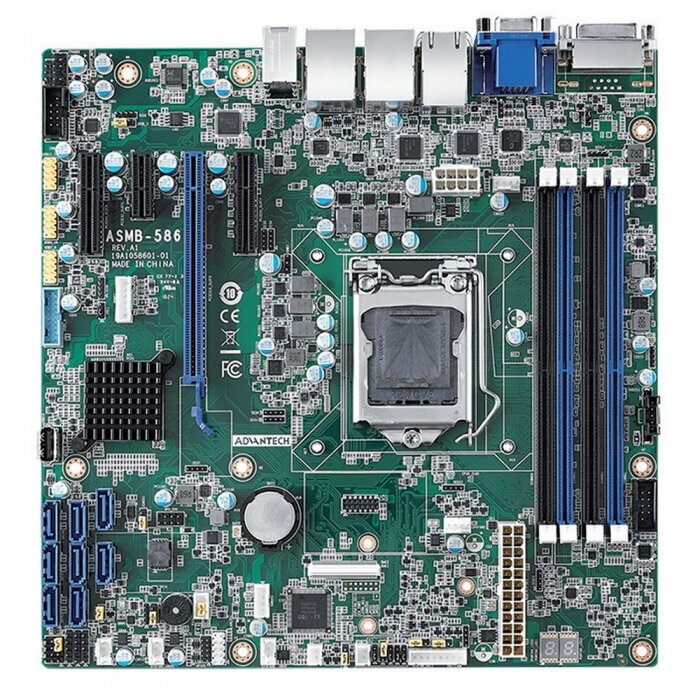 ASMB-586G2-00A1 LGA 1151 Intel® Xeon® E & 8th/9th Generation Core™ MicroATX Server Board with 4 DDR4, 4 PCIe, 6 USB 3.1, 8 SATA