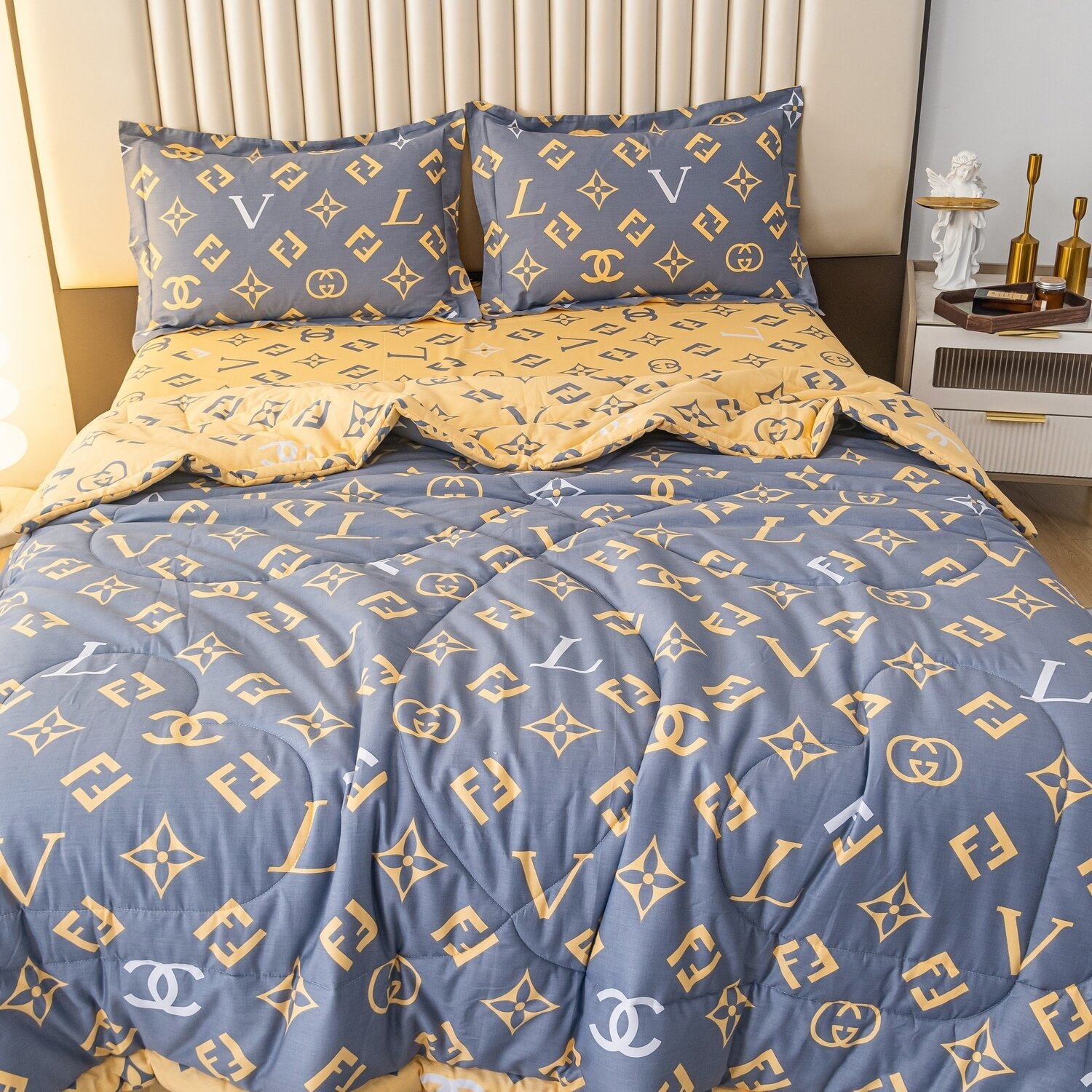 Комплект постельного белья Сатин с Одеялом 100% хлопок OB125 - фотография № 4