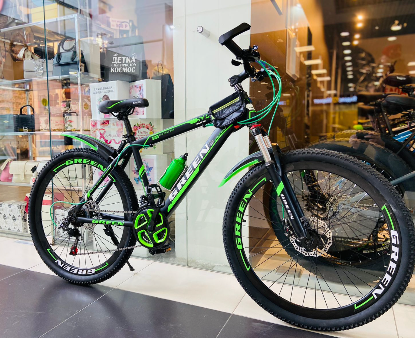 Горный велосипед Green Comfort 29" черный/зеленый