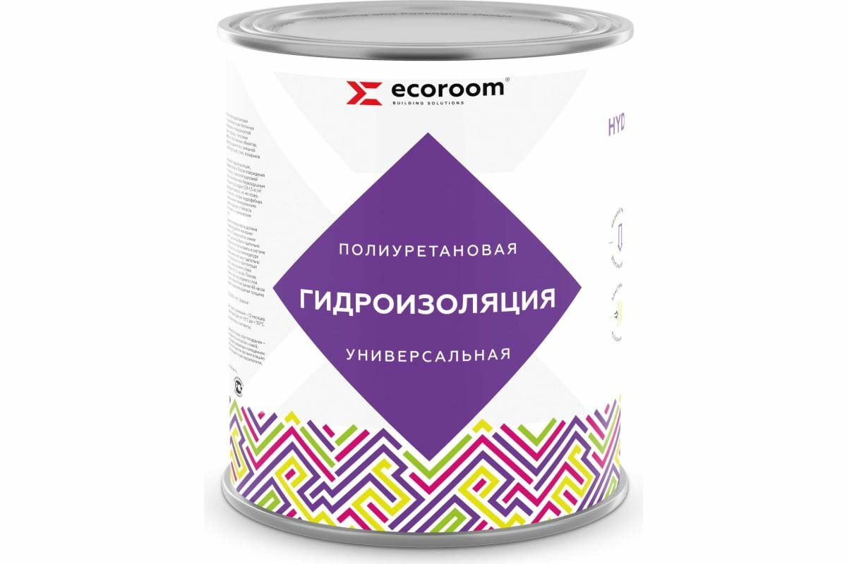 Полиуретановая универсальная гидроизоляция ECOROOM HYDRONEED серая, 1 кг 443-1-1